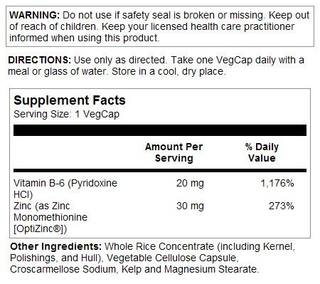 Solaray OptiZinc 30mg 60 VegCaps