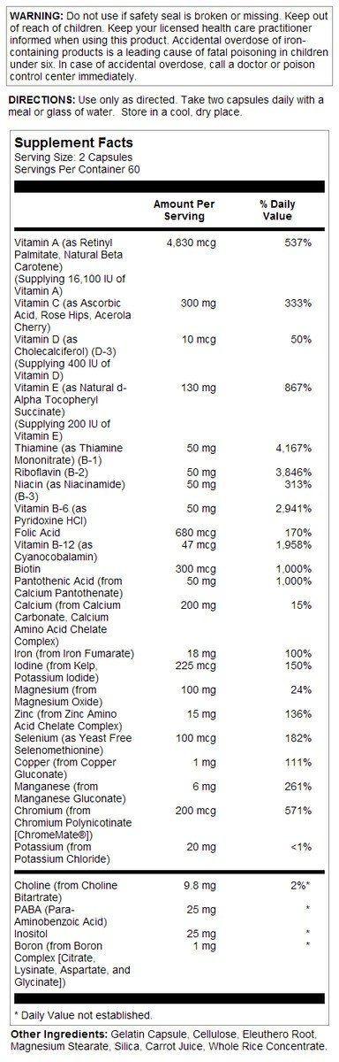 Solaray Twice Daily Multi-Energy Multi-Vita-Min 120 Capsule