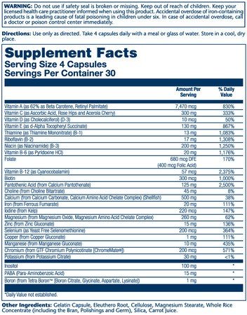 Solaray Multi-Vita Mega-Mineral Multi-Vitamin 120 Capsule