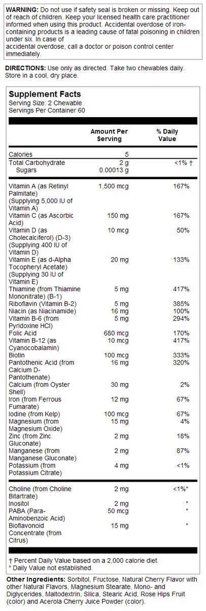 Solaray Children&#39;s Chewable Vitamins &amp; Minerals 120 Chewable