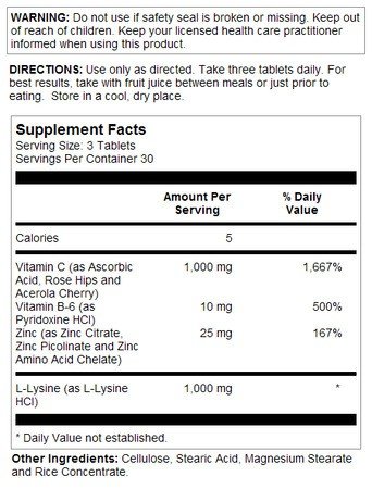 Solaray Free-Form L-Lysine 90 Tablet