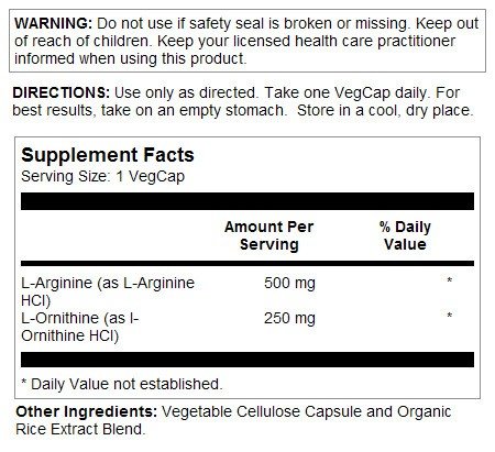 Solaray Free-Form L-Arginine and L-Ornithine 50 Capsule