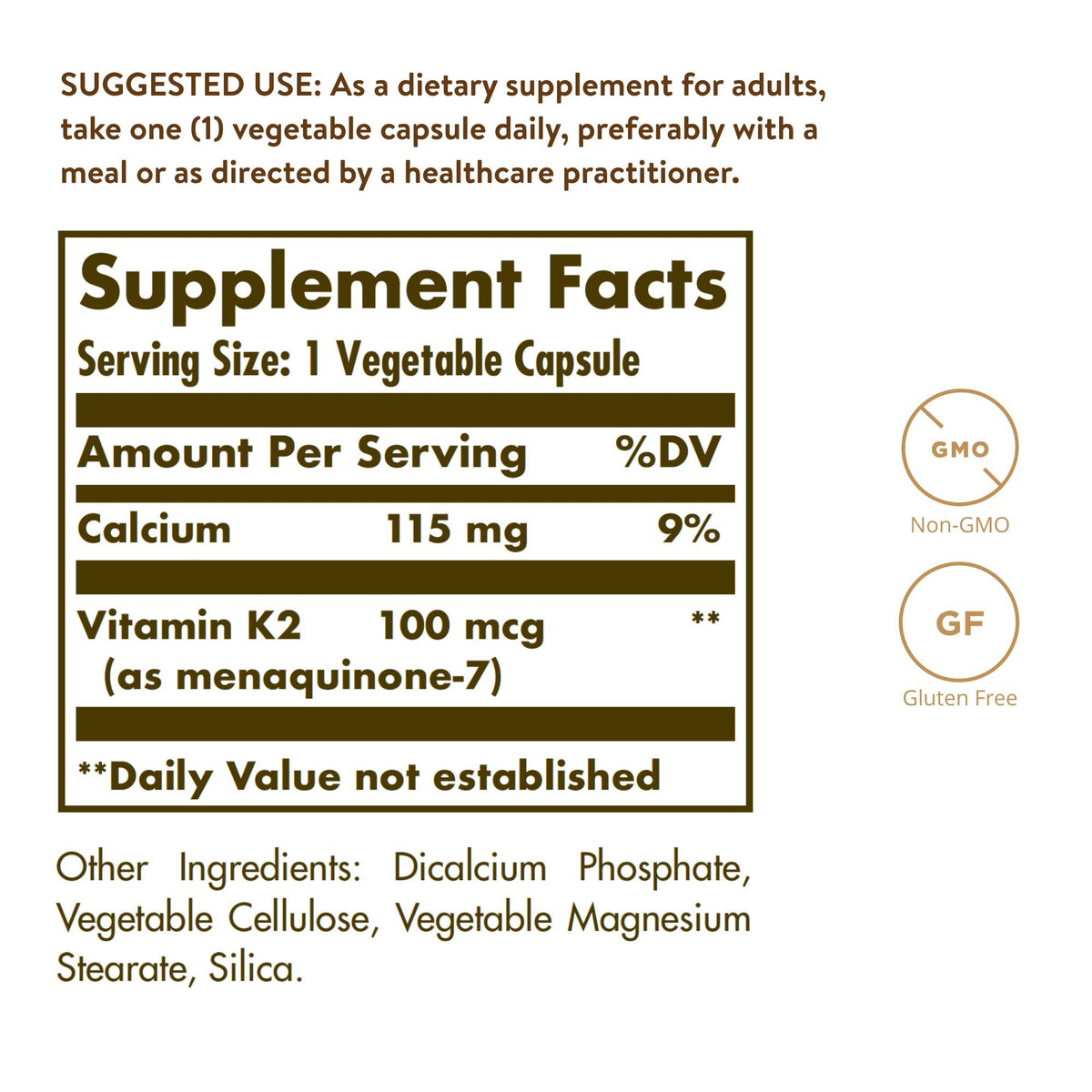 Solgar K2 100mcg 50 VegCap