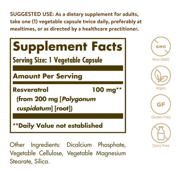 Solgar Resveratrol 100mg 60 VegCap