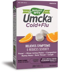 Nature&#39;s Way Umcka Cold &amp; Flu Orange 20 Chewable Tablets