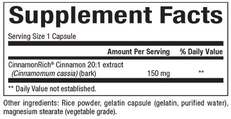Natural Factors WellBetX Cinnamon Ext. 150mg 60 Capsule