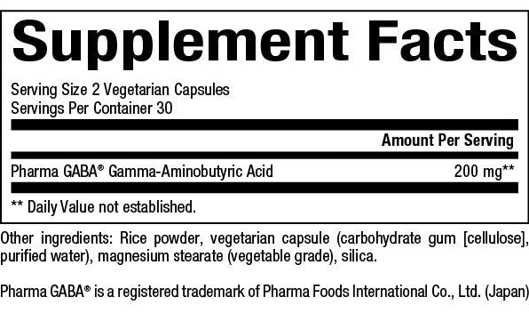 Natural Factors Stress-Relax Pharma GABA 60 Capsule