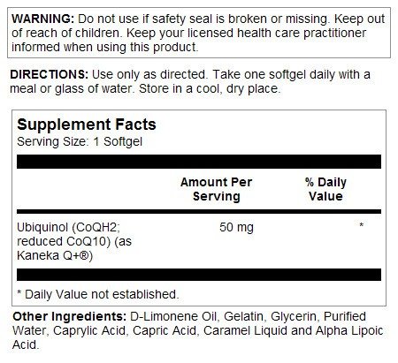 Solaray Ubiquinol 50 mg 30 Softgel