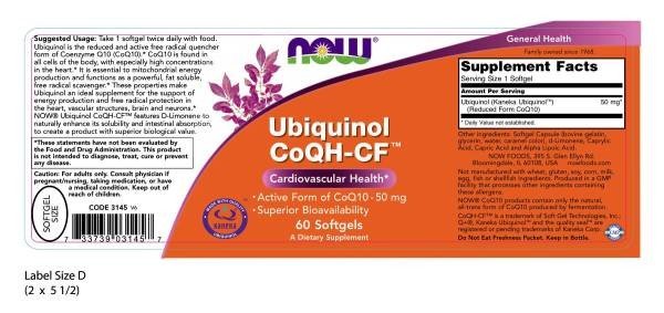 Now Foods Ubiquinol CoQH-CF 60 Softgel