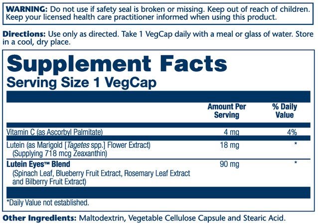 Solaray Lutein Eyes 18mg 60 VegCaps