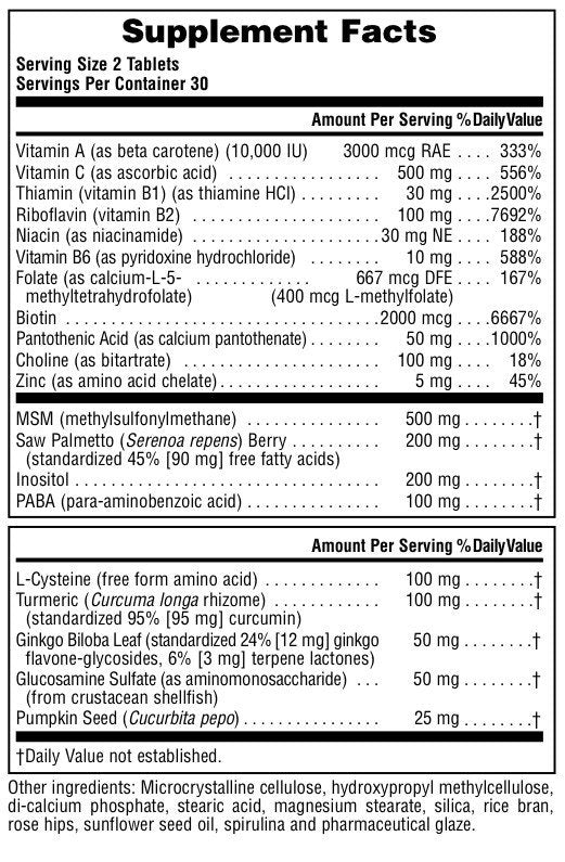 Nature&#39;s Plus Ultra Hair Plus Mens 60 Tablet