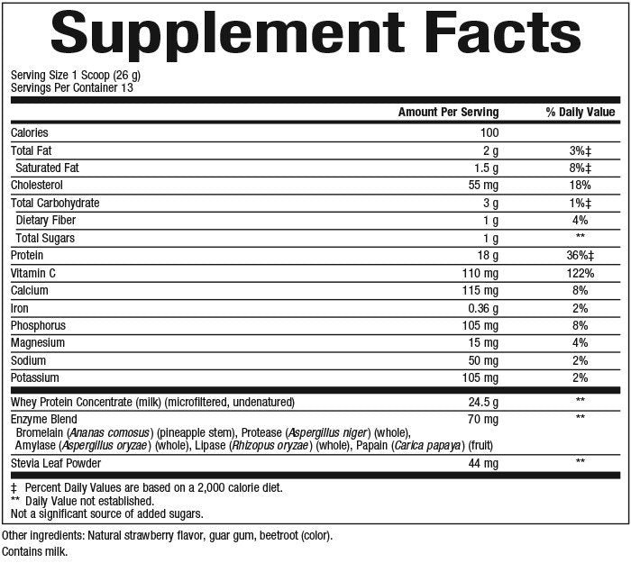 Natural Factors Whey Factors Strawberry 2 lbs Powder