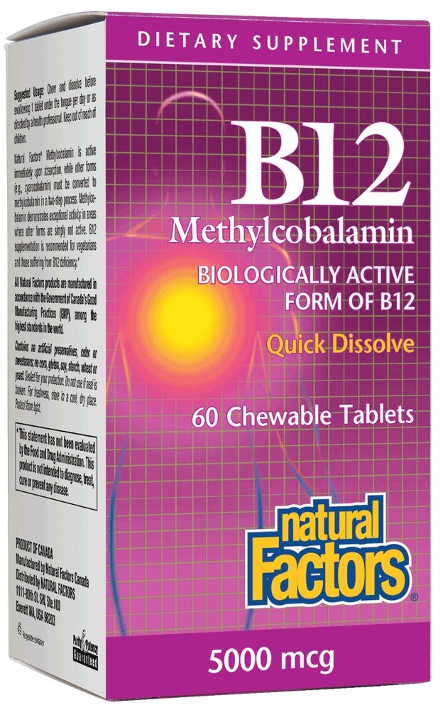 Natural Factors B-12 Methylcobalamin 5000 mcg 60 Tablet