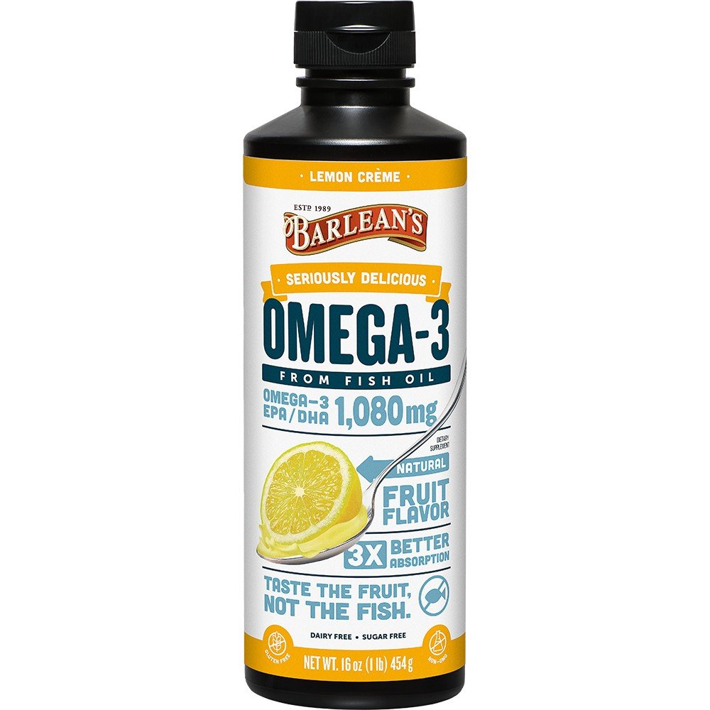 Barlean's Seriously Delicious Omega-3 Fish Oil Lemon Crme 16 oz Liquid