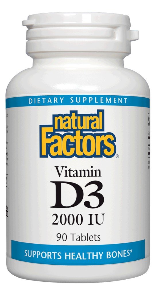 Vitamin D3 | Natural Factors | 2000 IU | Healthy Bone Support | Dietary Supplements | 90 Tablets | VitaminLife