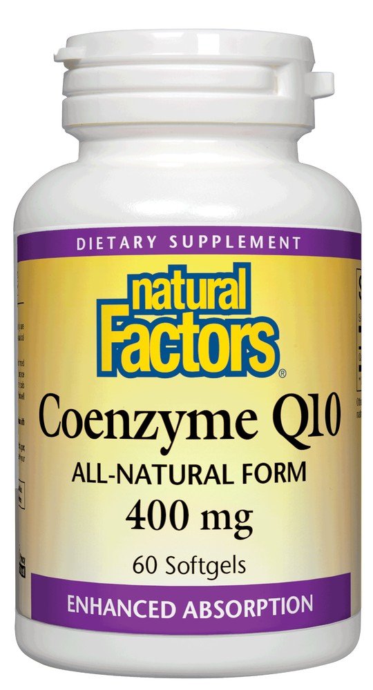 Coenzyme Q10 | Natural Factors | Cellular Energy Production | Antioxidant | Rice Bran Oil Base for Enhanced Absorption | Dietary Supplement | 60 Softgels | VitaminLife