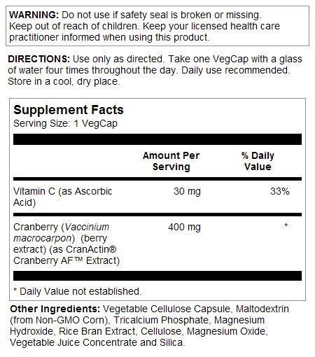 Solaray CranActin Cranberry Extract 180 VegCap