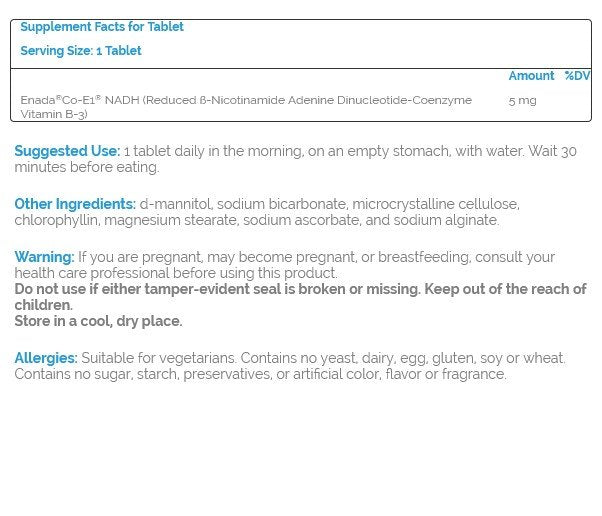 Source Naturals, Inc. NADH 5mg Co-E1 60 Tablet
