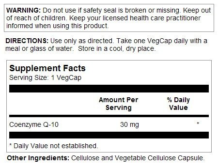 Solaray Pure CoQ10 30mg 60 VegCaps