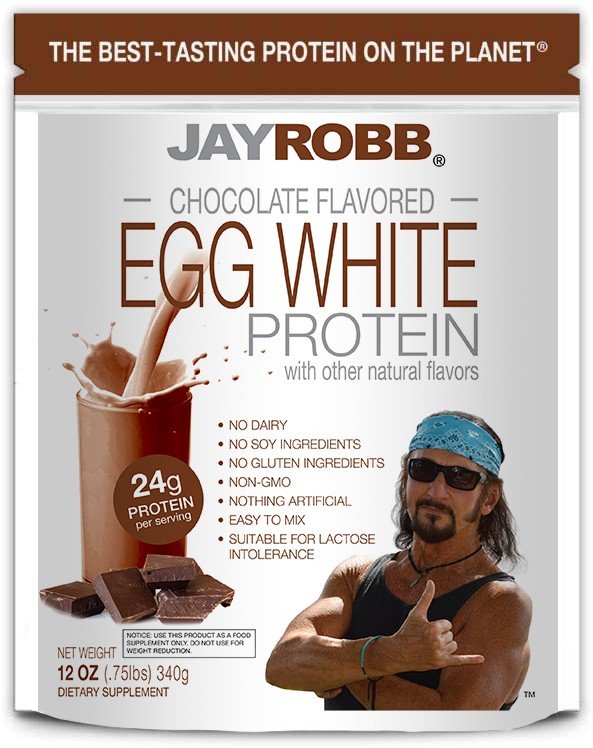 Jay Robb Egg White Protein Chocolate 12 oz Powder