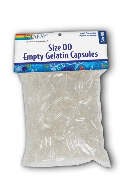 Empty Gelatin Capsules | Size 00 | Solaray | 1000 Capsules | VitaminLife