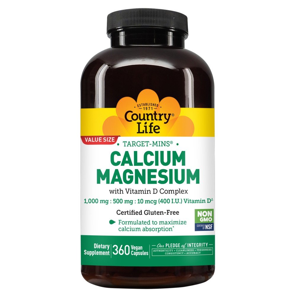 Country Life Calcium Magnesium w/Vitamin D 360 VegCap