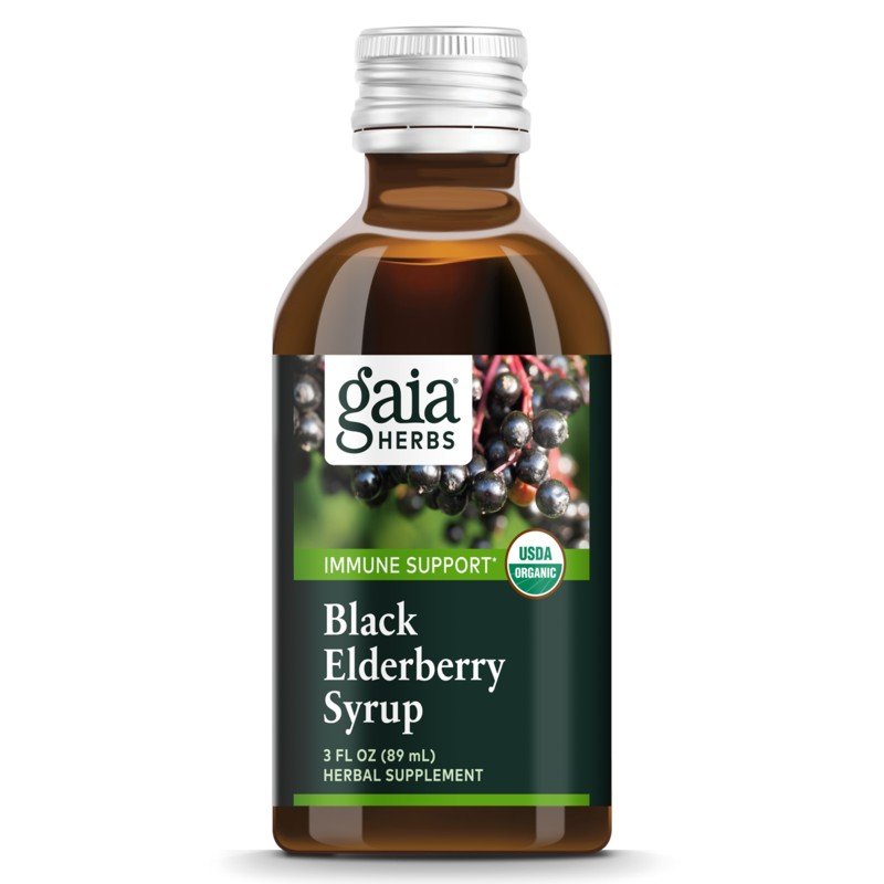 Gaia Herbs Black Elderberry Syrup 3 oz Liquid