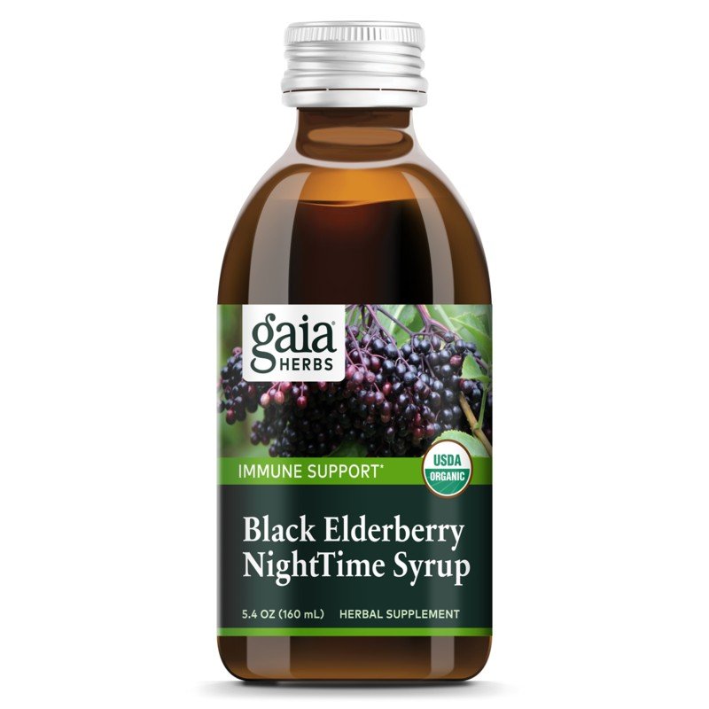 Gaia Herbs Black Elderberry NightTime Syrup 5.4 oz Liquid