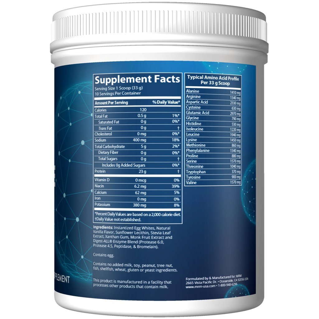 MRM (Metabolic Response Modifiers) Natural Egg White Protein 12oz Vanilla 12 oz Powder