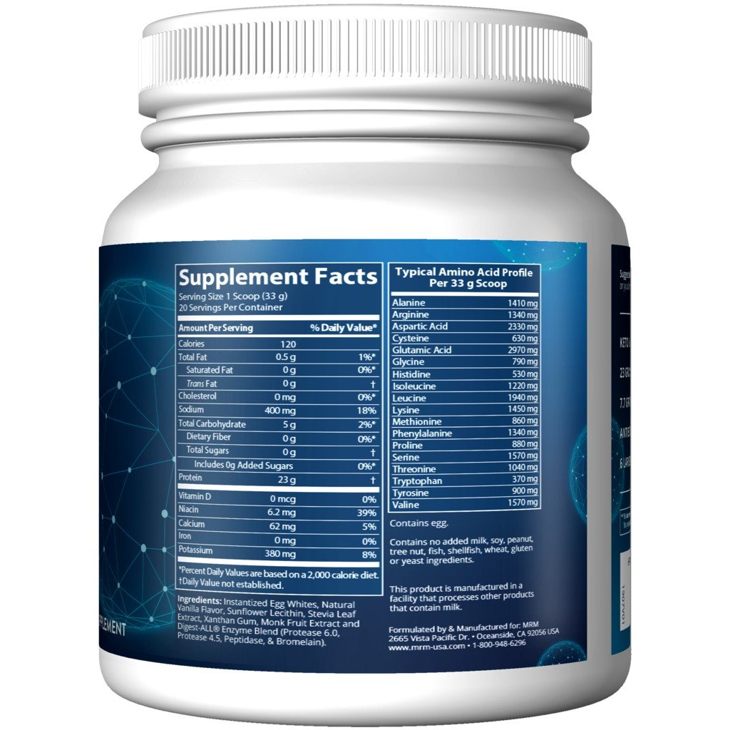 MRM (Metabolic Response Modifiers) Natural Egg White Protein 24oz Vanilla 24 oz Powder