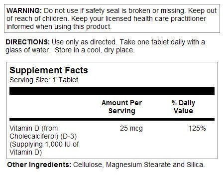 Thompson Nutritional D 25 mcg (1,000 IU) 90 Tablet