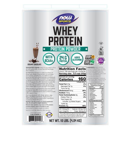 Now Foods Whey Protein Chocolate 10 lbs Powder