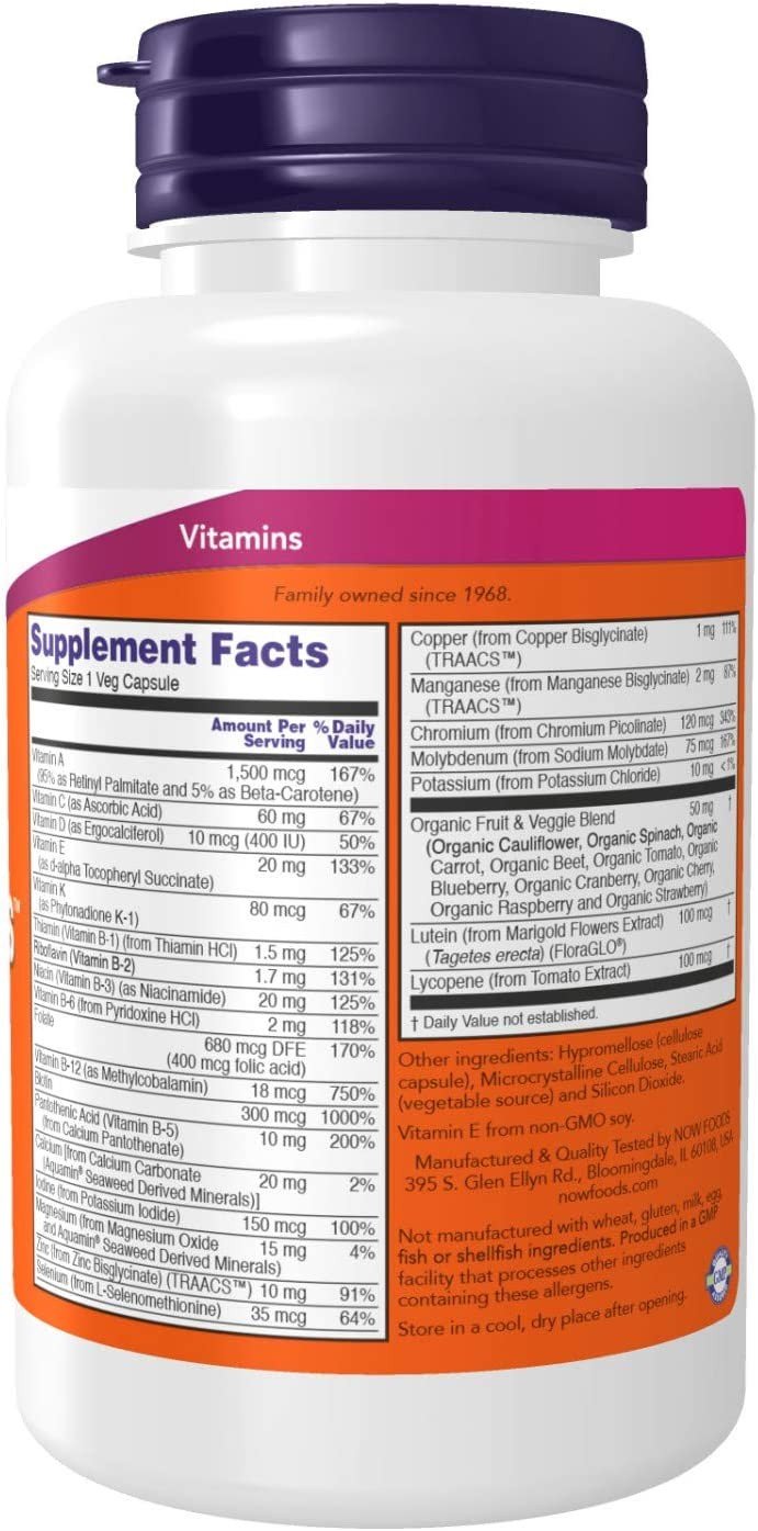 Now Foods Daily Vits Multi Vitamin &amp; Mineral 120 VegCap