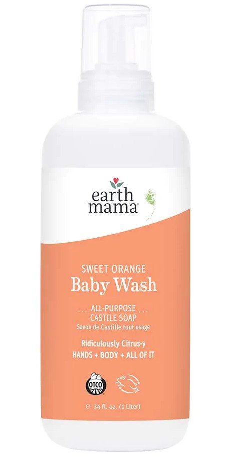 Earth Mama Organics Sweet Orange Baby Wash 34 oz Liquid