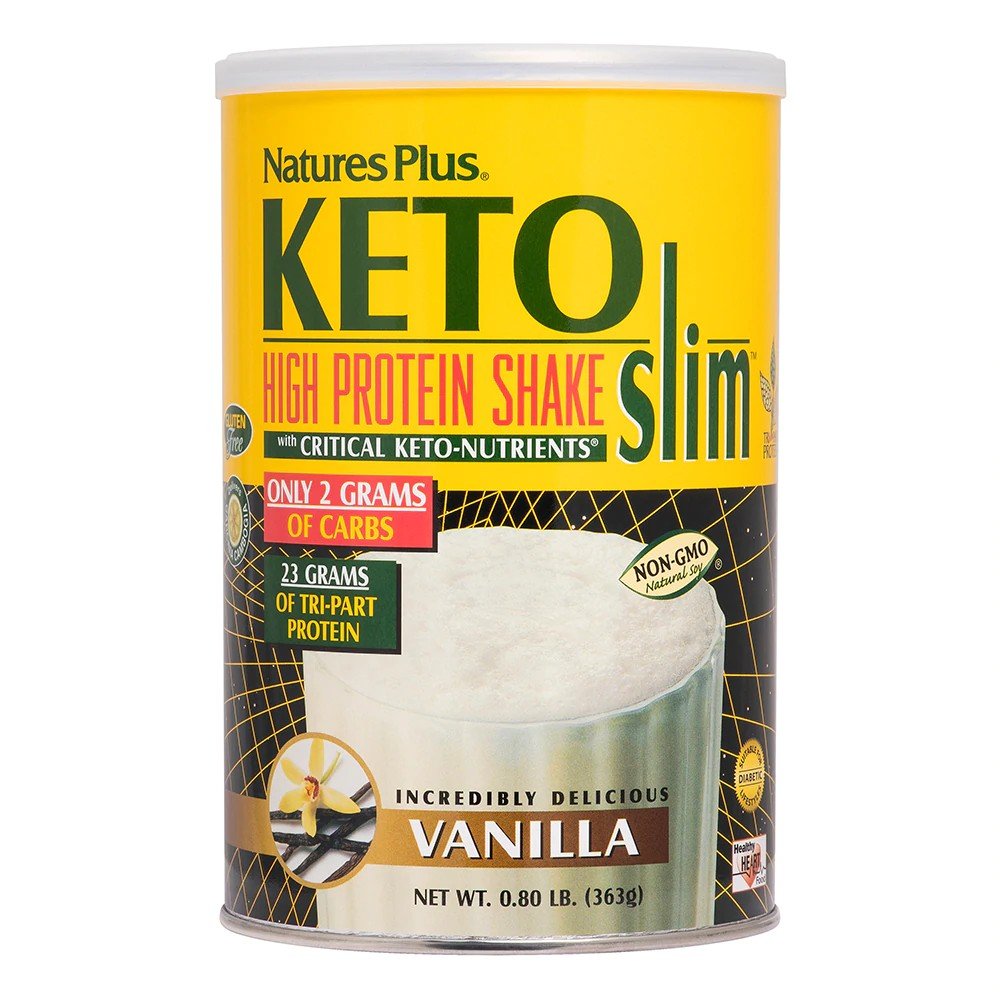 Nature's Plus Ketoslim Vanilla Shake with Critical Keto Nutrients 0.8 lbs Powder