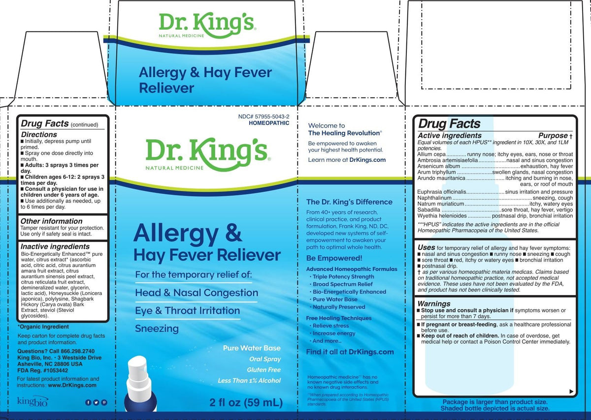 Dr King Natural Medicine Allergy &amp; Hay Fever Reliever 2 oz Liquid