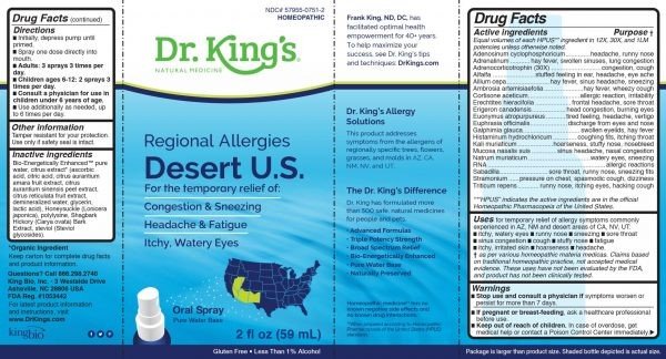 Dr King Natural Medicine Regional Allergies: Desert U.S. 2 oz Liquid