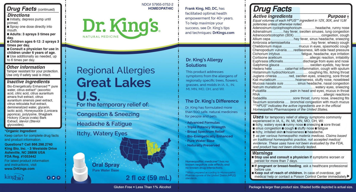 Dr King Natural Medicine Regional Allergies: Great Lakes U.S. 2 oz Liquid