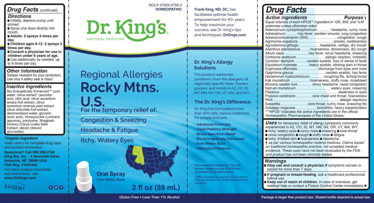 Dr King Natural Medicine Regional Allergies: Rocky Mtns. U.S. 2 oz Liquid