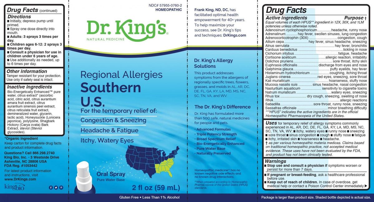 Dr King Natural Medicine Regional Allergies: Southern U.S. 2 oz Liquid