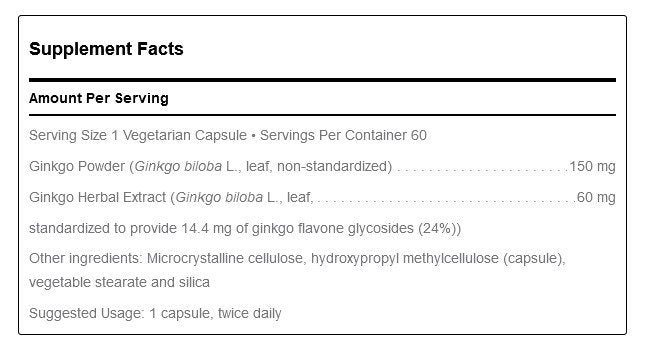 Douglas Laboratories Ginko Biloba Max-V 60 VegCap