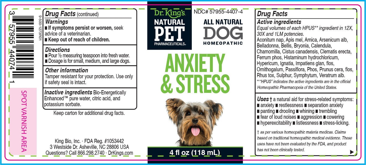 KingBio Natural Pet Anxiety &amp; Stress for Dog 4 oz Liquid