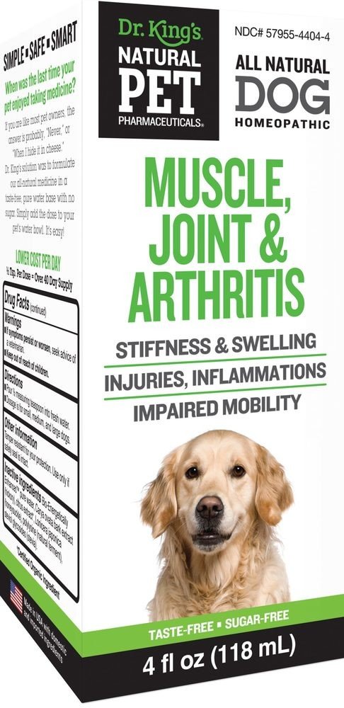 KingBio Natural Pet Muscle Joint & Arthritis Reliever For Dog 4 oz Liquid