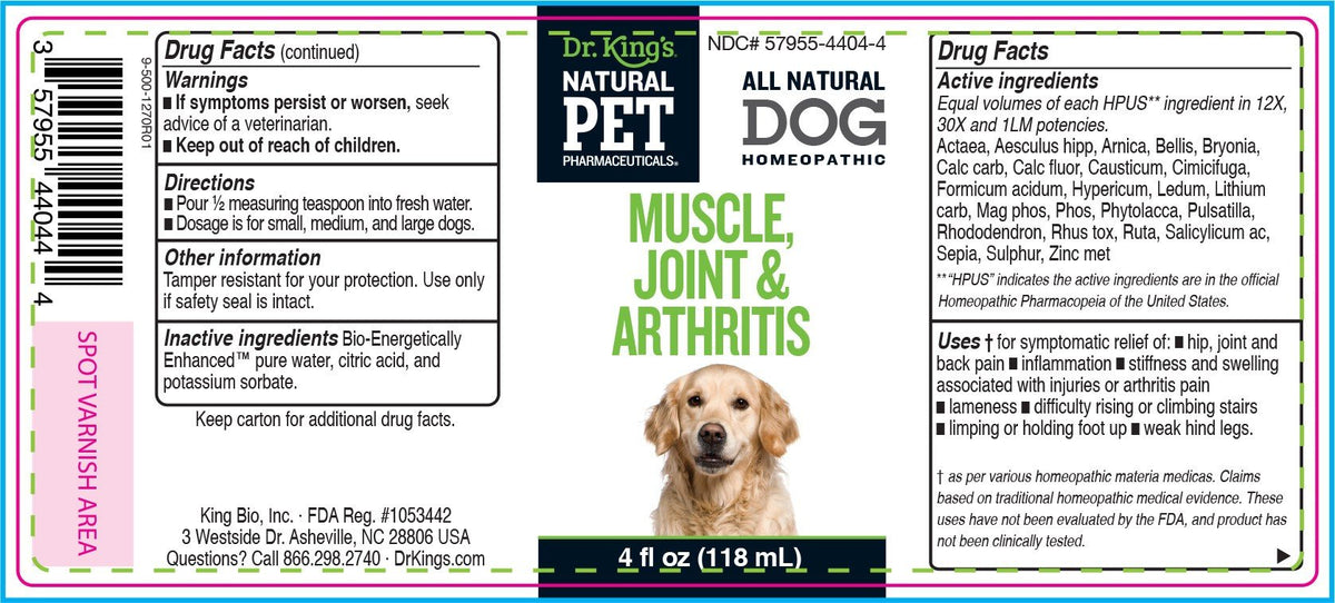 KingBio Natural Pet Muscle Joint &amp; Arthritis Reliever For Dog 4 oz Liquid