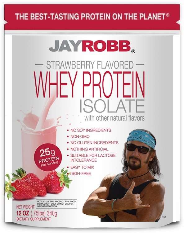 Jay Robb Whey Protein Isolate Strawberry 12 oz Powder