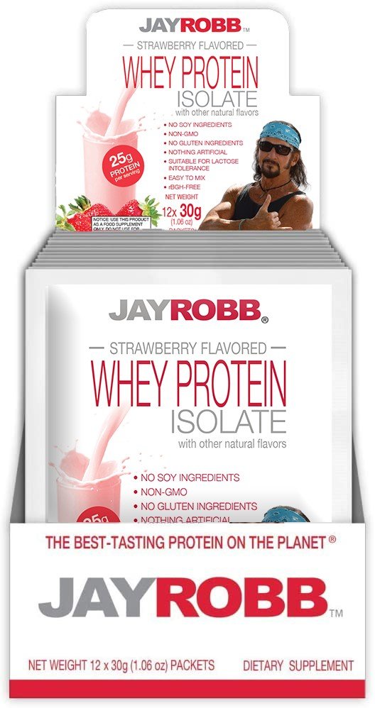 Jay Robb Whey Protein Isolate Strawberry 12 Packet