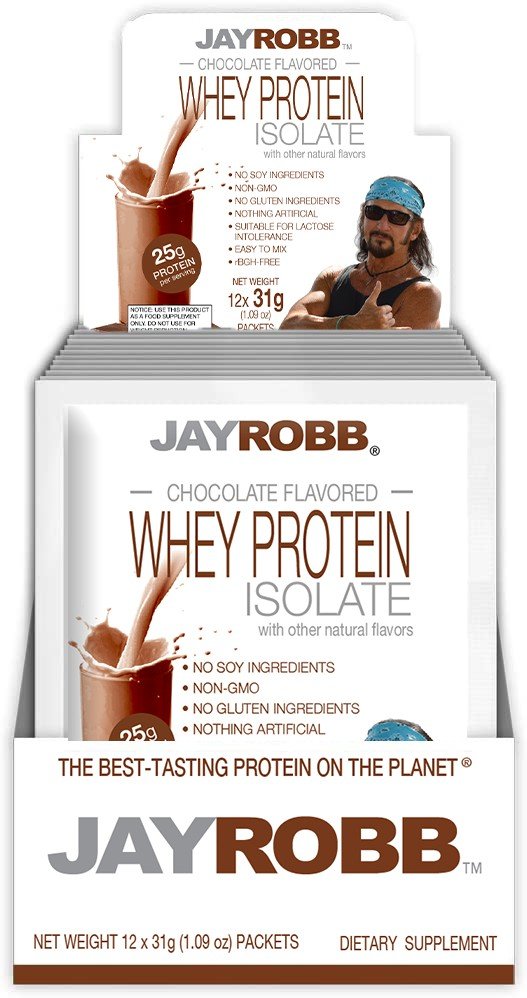 Jay Robb Whey Protein Isolate Chocolate 12 Packet