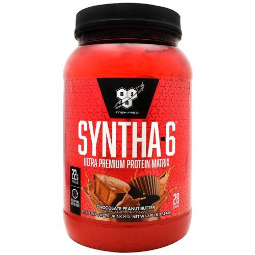 BSN Syntha-6 Protein Powder Sustained Release-Peanut Butter Chocolate 2.91 lb (1320 g) Powder