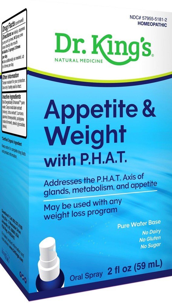 Appetite & Weight with P.H.A.T. | Dr Kings Natural Medicine | Glands | Metabolism | Appetite | Water Base | Dairy Free | Gluten Free | Sugar Free | Oral Spray | 2 fluid ounces | 59 milliliters Liquid | VitaminLife