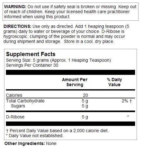 Solaray D-Ribose 150 g Powder